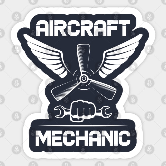 Airplane Aircraft Mechanic Aviation Sticker by chidadesign